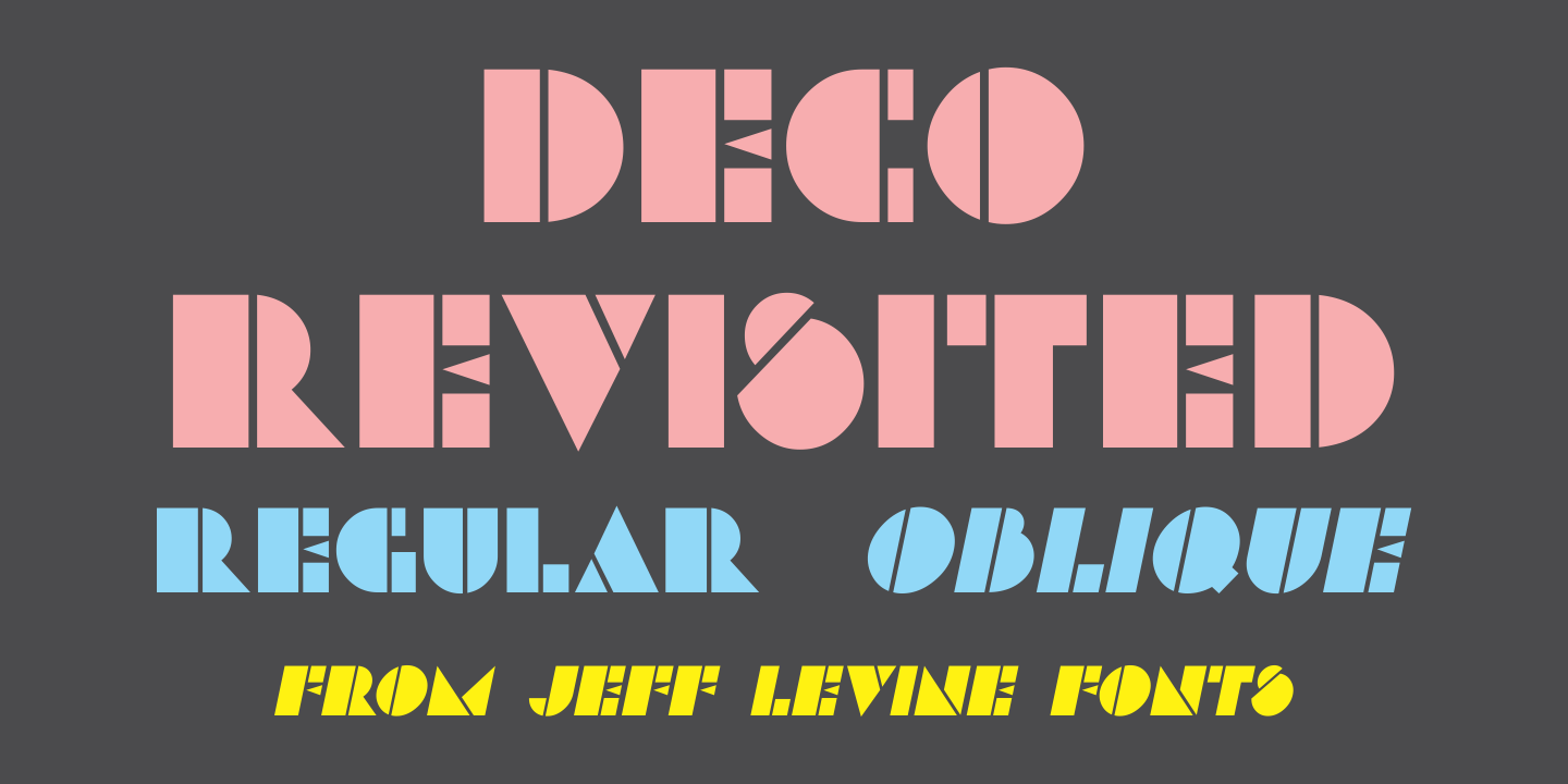 Przykład czcionki Deco Revisited JNL Regular